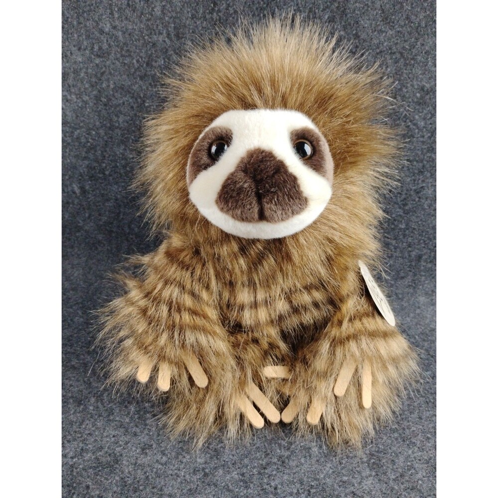Sloth Brown Fluffy Plush Stuffed Animal Toy Mandra Luxe with Tags Aurora